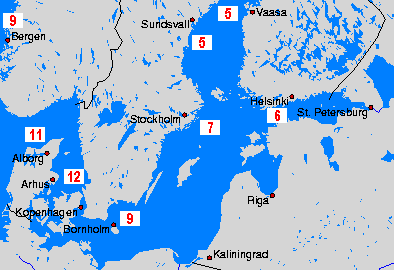 temperatura wody - Zatoka Fińska - pt., 10.05.