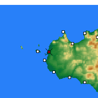 Nearby Forecast Locations - Trapani - mapa