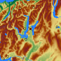 Nearby Forecast Locations - Hawea - mapa