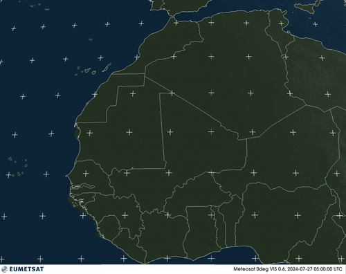 zdjęcie satelitarne widzialne Afryka Zachód sobota 27.07.2024 07:00 CEST