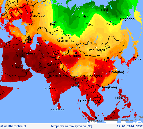 temperatura maksymalna mapy prognostyczne