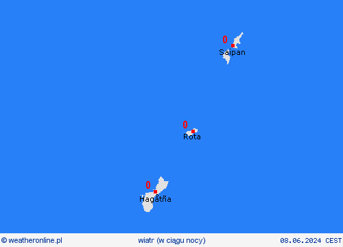 wiatr Mariany Oceania mapy prognostyczne